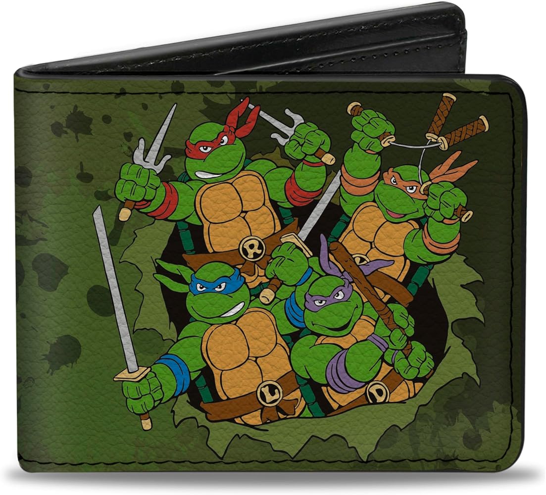 Amazon.com: Wallet Bifold PU Classic TMNT Turtles Battle Pose9